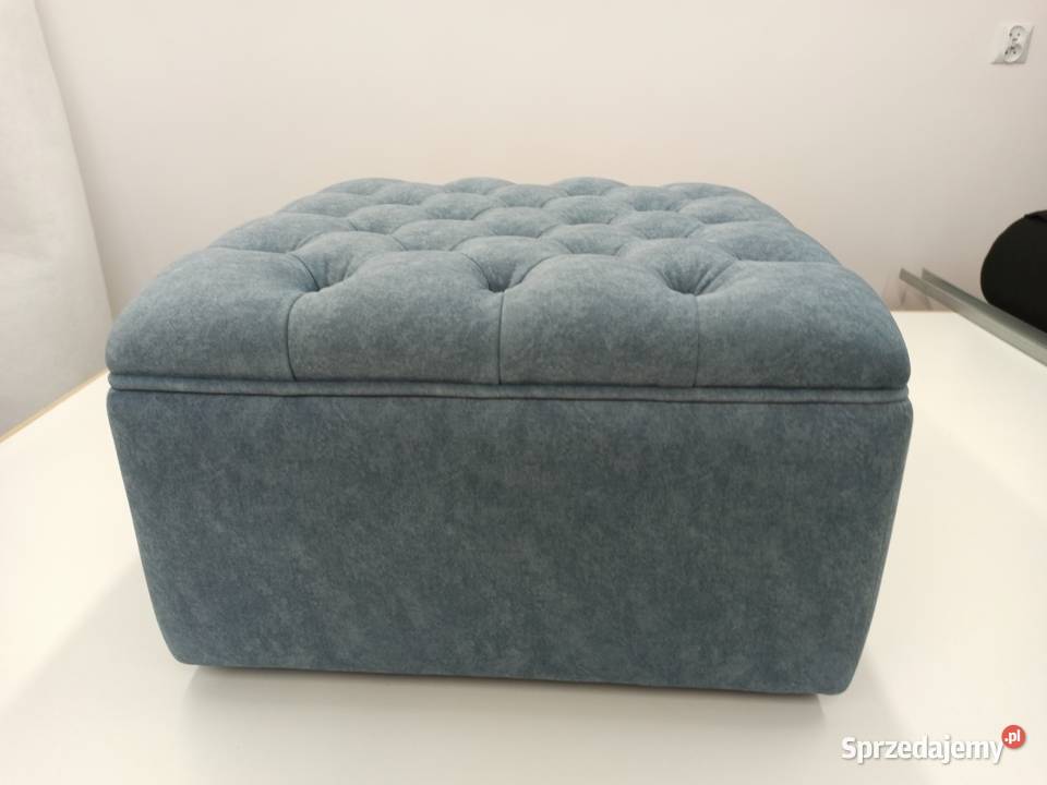 Pufa pikowana caro tapicerowana guziki Radom 40cm