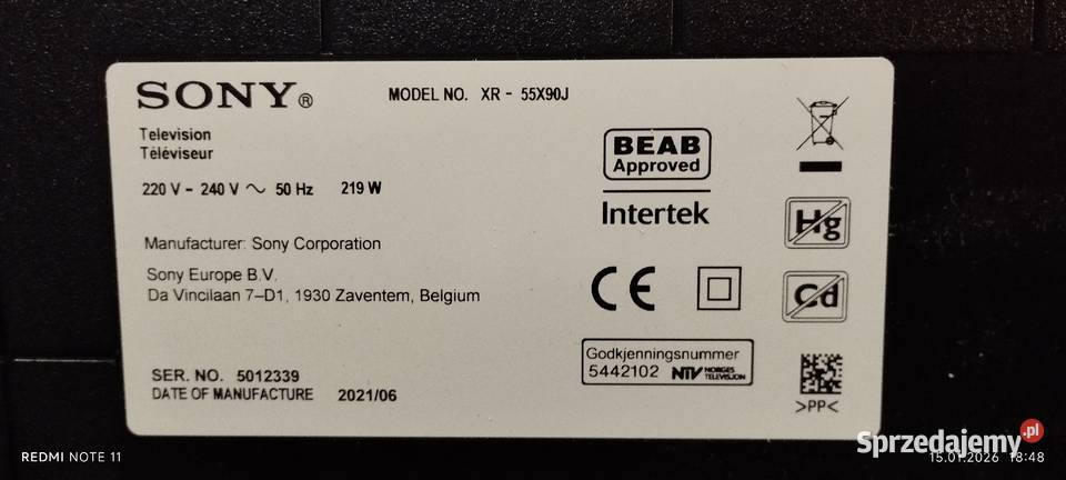 TV SONY NOWY 55 Gliwice sprzedam