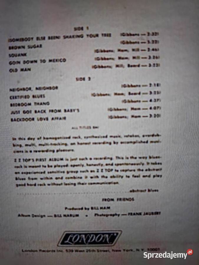 Archiwum blues rocka ZZ TOP ZZ Tops First Album rock podkarpackie Rzeszów