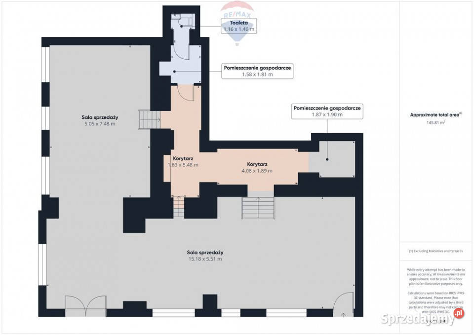 Lokal handlowy witryny al Jerozolimskiecentrum 146m2 Warszawa