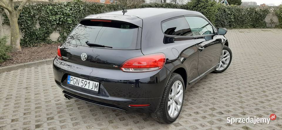 VW SCIROCCO 2008r 80 przebiegu SERWIS 160 czarny Samochody osobowe Witkowo sprzedam