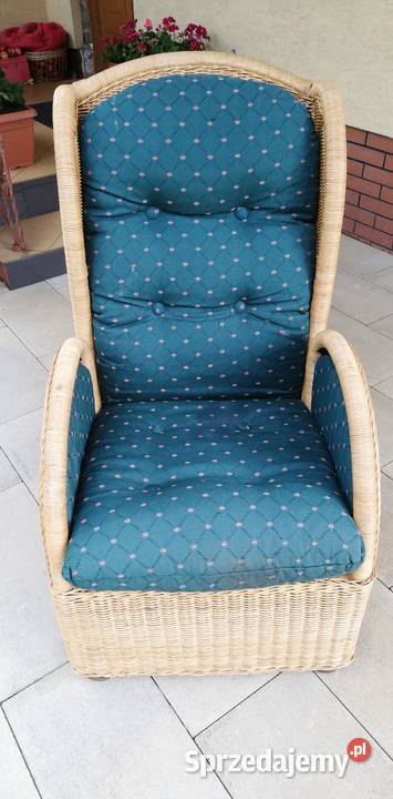 Fotel uszak rattanowy wiklinowy relaks krzesło mazowieckie