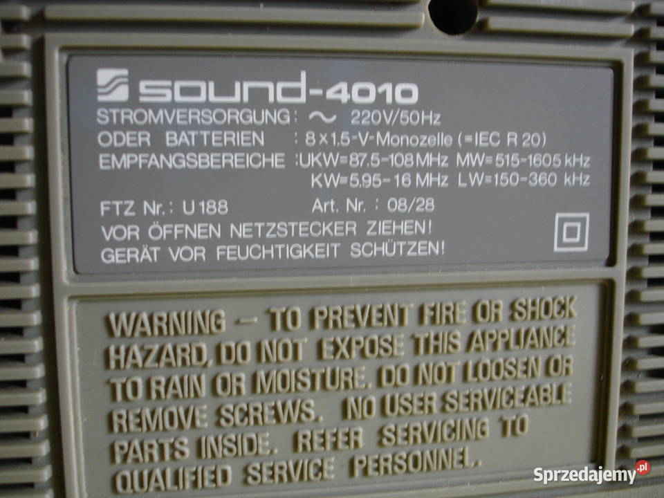 Radiomagnetofon SOUND 4010 Zielona Góra sprzedam
