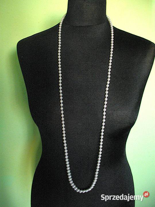Korale naszyjnik długie kremowe perły długość Dodatki Siedlce