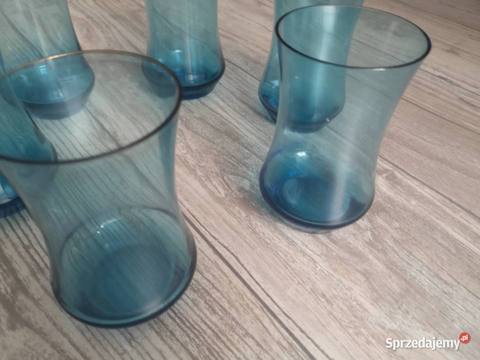 Szklanki turkusowe 6 sztuk odcienie błękitu Jelenia Góra