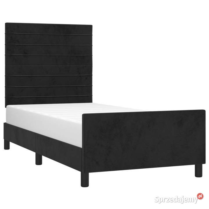 Rama łóżka z zagłówkiem czarna aksamitem 90x200 Warszawa