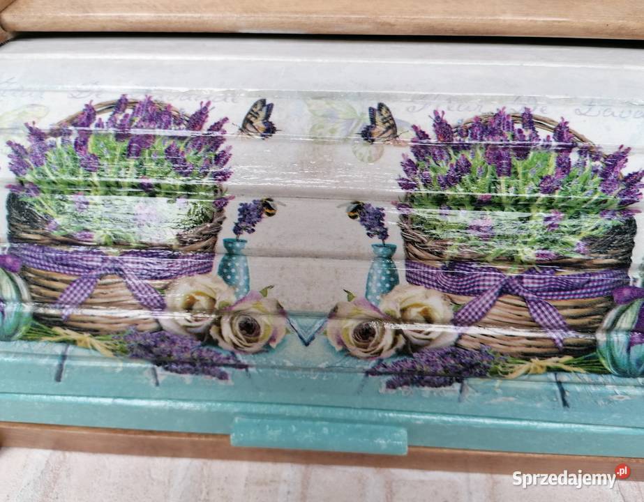 Chlebak dużyt orzech lawenda decoupage Halinów