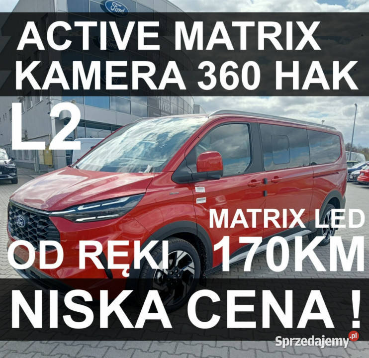 Ford Tourneo Custom Active 170 Matrix Led Kamera autoalarm zachodniopomorskie Szczecinek sprzedam