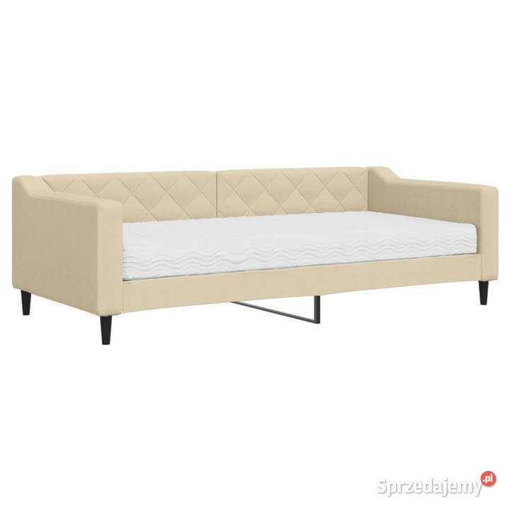 Sofa z materacem do spania kremowa tkanina Łóżka Warszawa sprzedam
