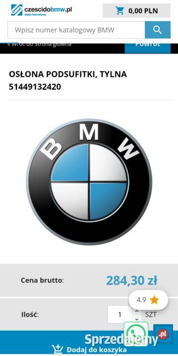 Bmw e63 Covering headlining rear czyli tylna
