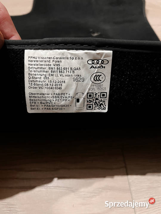 Dywanik kierowcy Audi A5 B9 podkarpackie sprzedam