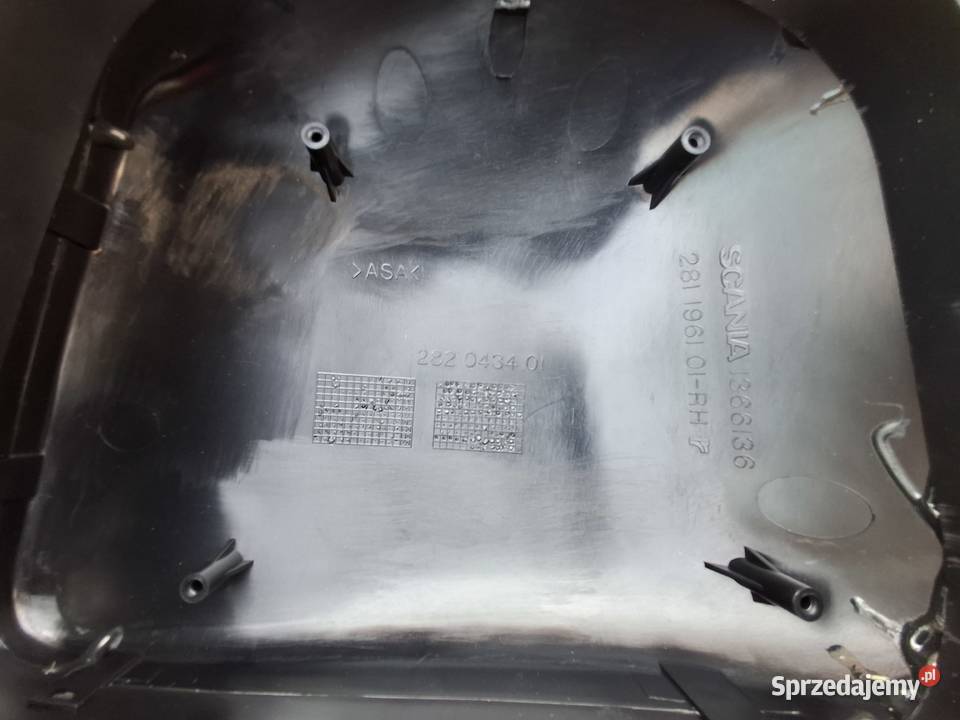 SCANIA OBUDOWA OSŁONA LUSTERKA PRAWA NOWY Lusterka zewnętrzne Karoseria Bieleń