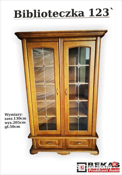 Stylowa śliczna Biblioteczka 123 Witryna Dębowa 204cm Katowice sprzedam