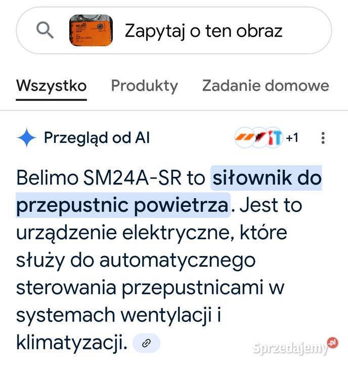 Siłownik do przepustnic powietrza Łódź