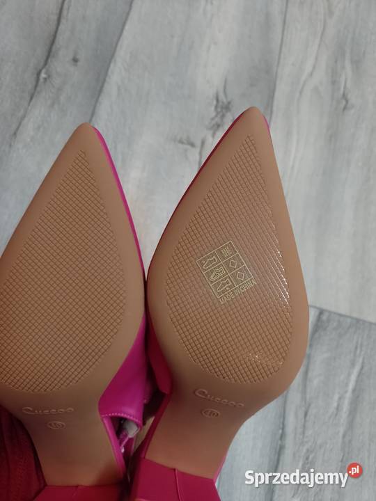 3940 Różowe czółenka wieczorowe z odkrytą piętą Kraków