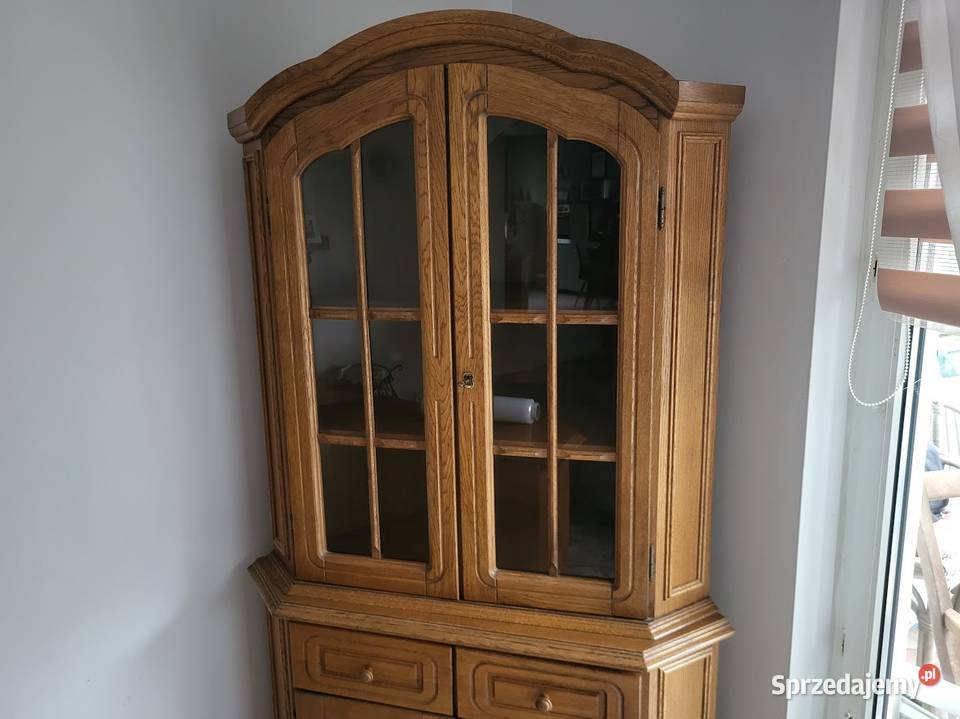 Duża witryna narożna dębowa dąb rustykalny z 204cm kujawsko-pomorskie Sypniewo