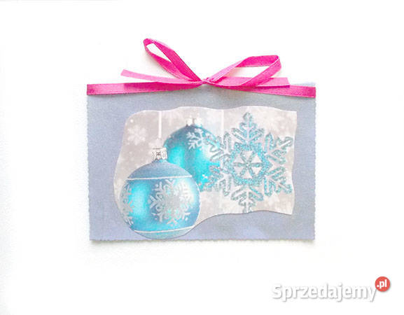 Boże Narodzenie kartka z bombkami shabby chic Rzeszów
