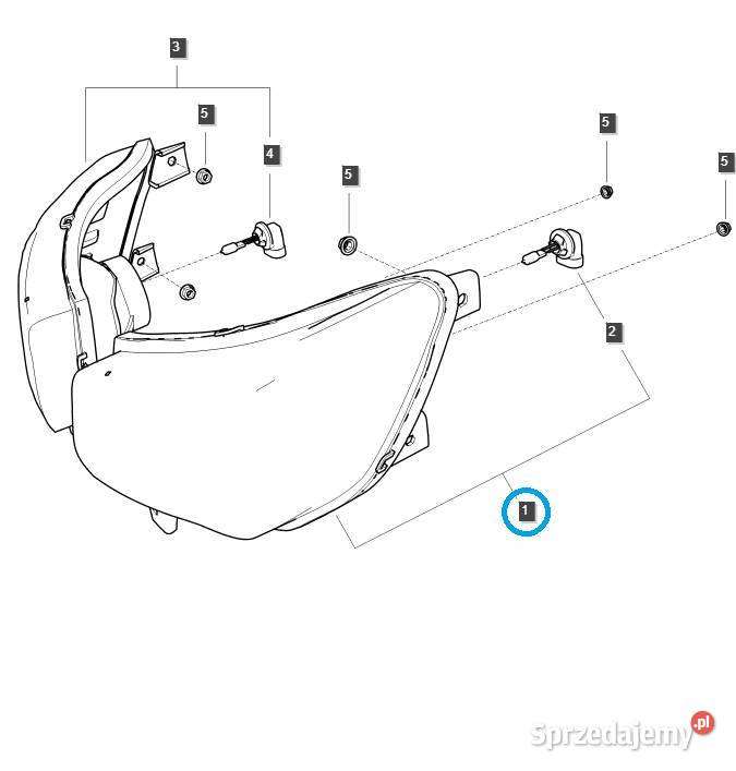 Lampa przednia lewa TRG760 LS MT125 Tajęcina