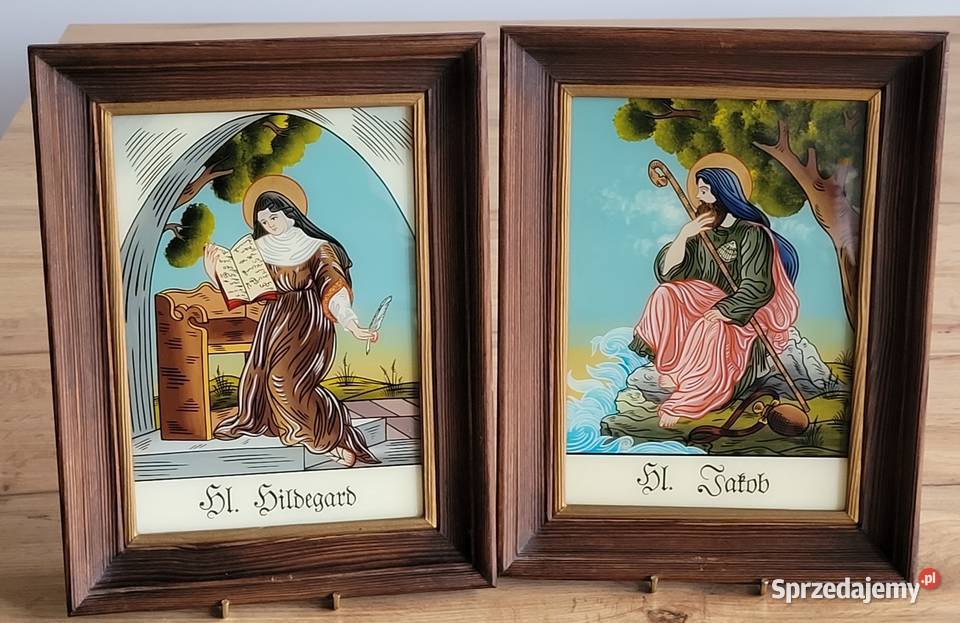 Ręcznie malowane obrazy na szkle św Jakub i Kraków