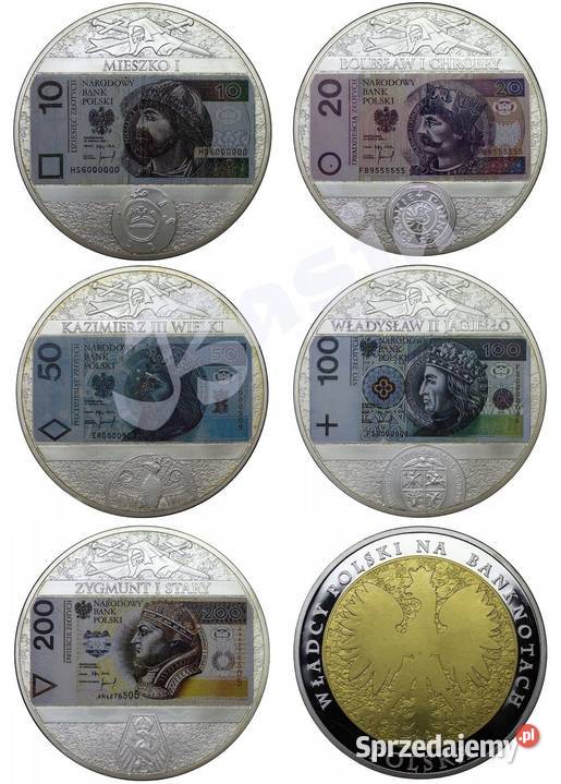 MEDAL MONETA Banknot Mieszko Chrobry Kazimierz Sosnowiec sprzedam