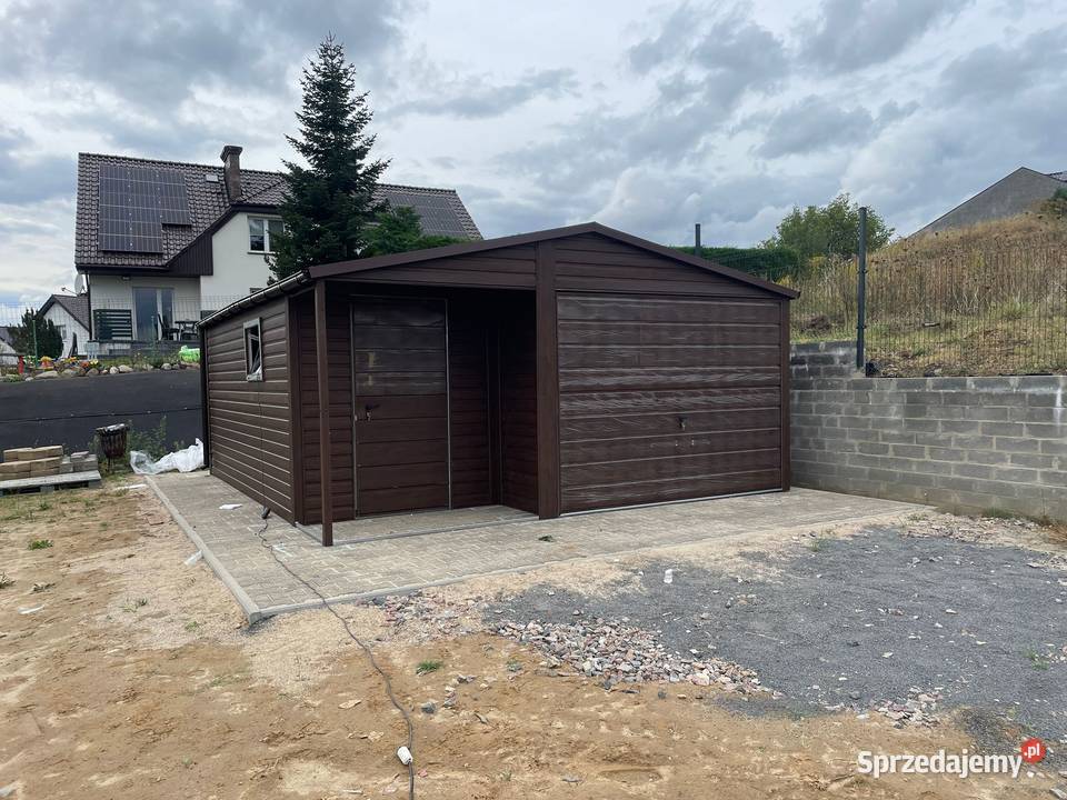 Garaż Blaszany Premium 4x5 Ciemny Orzech Gliwice