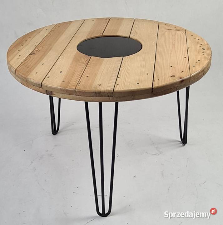 Drewniany stolik, z szybą, Stolik kawowy 73 cm do salonu LOF