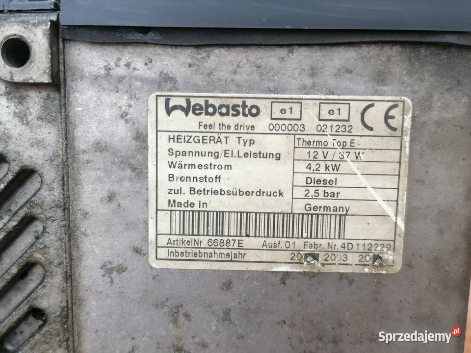Webasto Thermo top E 42 kW Bądecz