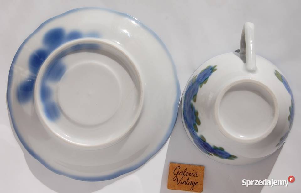 Filiżanka ze spodkiem porcelana ręcznie malowana Lublin