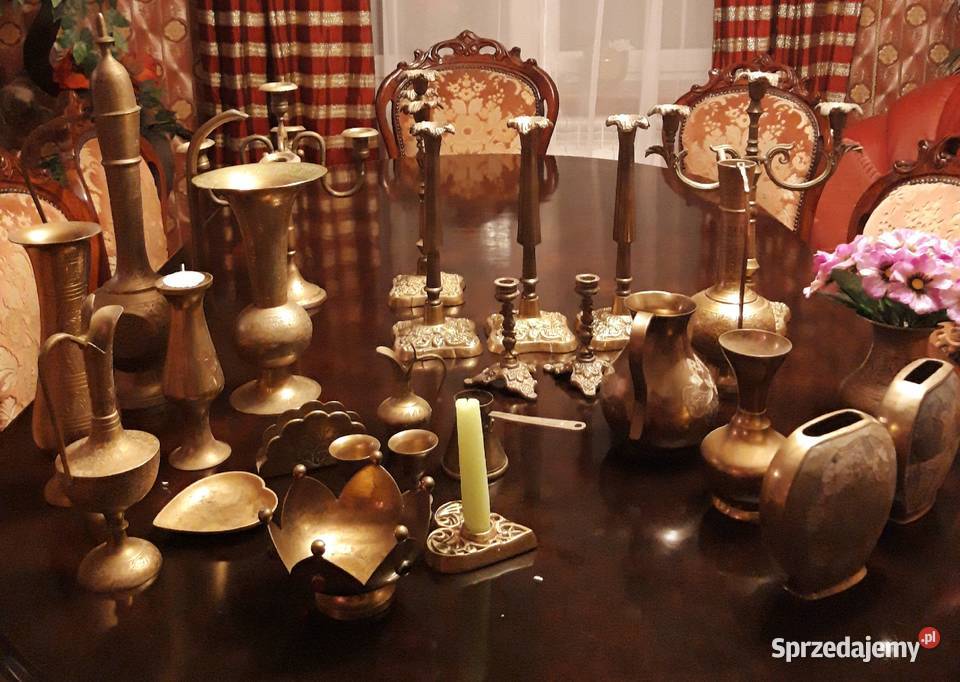 Świeczniki z mosiądzu komplet 5sztuk mazowieckie Warszawa