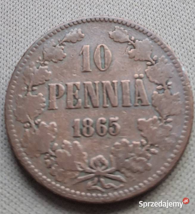 FINLANDIA OKUPACJA ROSYJSKA10 PENNIA1865 r Legionowo