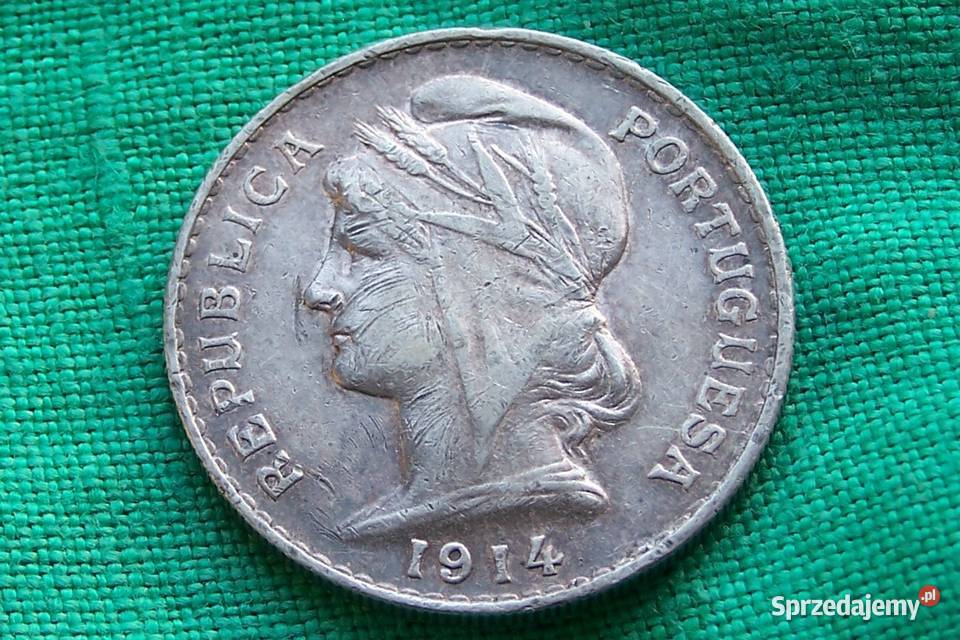 Portugalia 50 centavos 1914 Ag warmińsko-mazurskie Elbląg