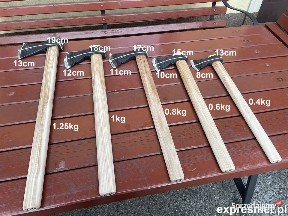 zestaw 5 siekier rozłupak toporek siekierka