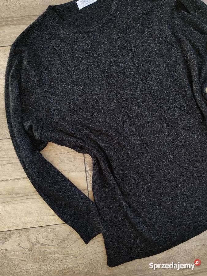 Czarny metaliczny sweter 46 48 Odzież damska Jasło