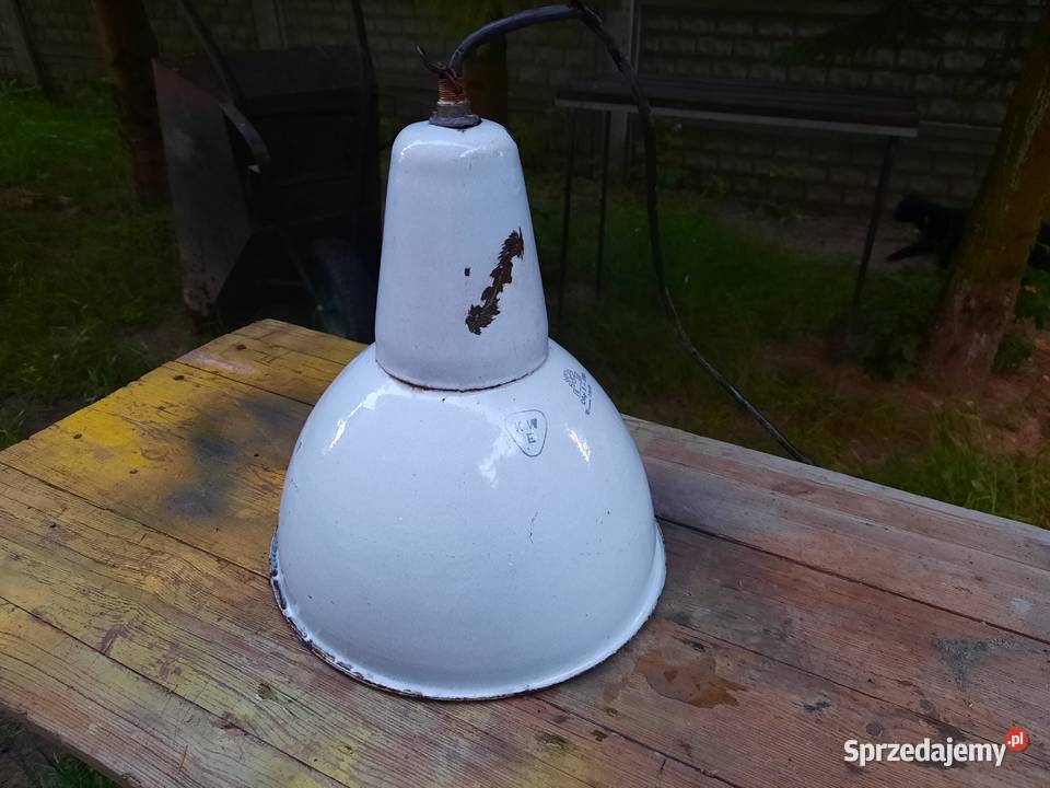 Zabytkowa lampa przemysłowa OBg4 PRL Vintage Sieradz sprzedam