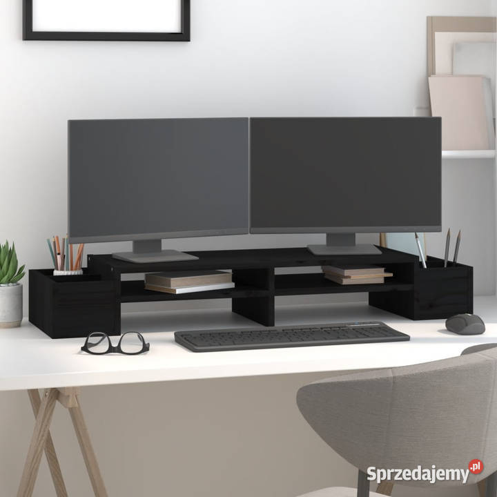 Podstawka na monitor czarna 100x275x15 drewno mazowieckie