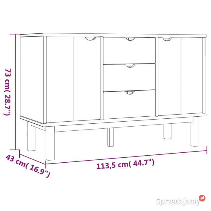 Szafka OTTA 1135x43x73 lita sosna WM348591 Warszawa
