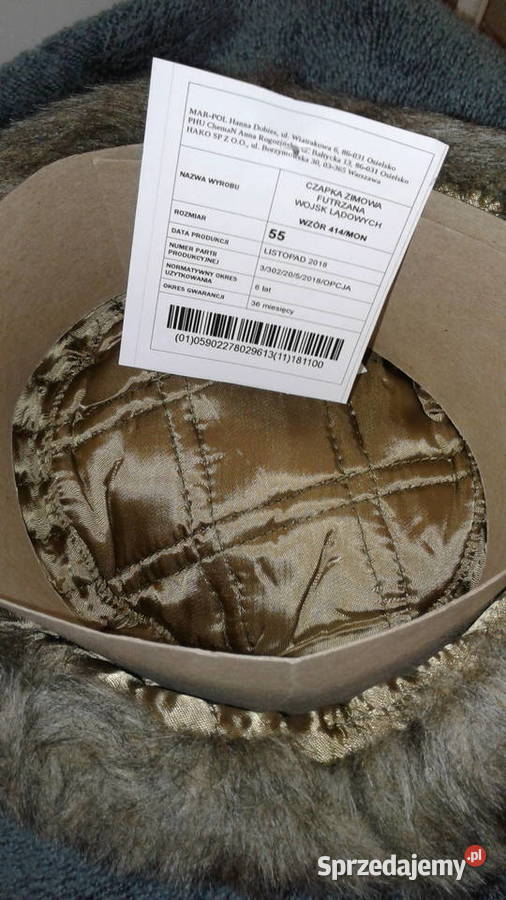 Czapka wojskowa futrzana oficerska WP z Ostrołęka sprzedam