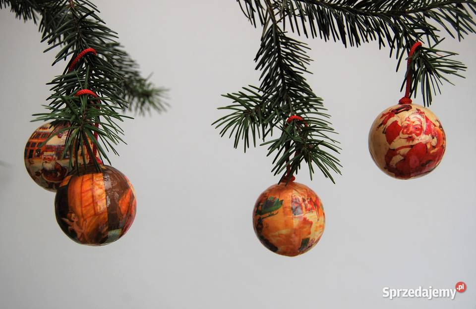 Bombka bombki decoupage vintage Mikołaj 4 Lublin