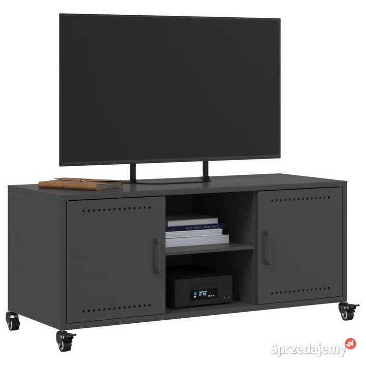 Szafka RTV czarna 1005x39x435 stal WM846662 Warszawa sprzedam