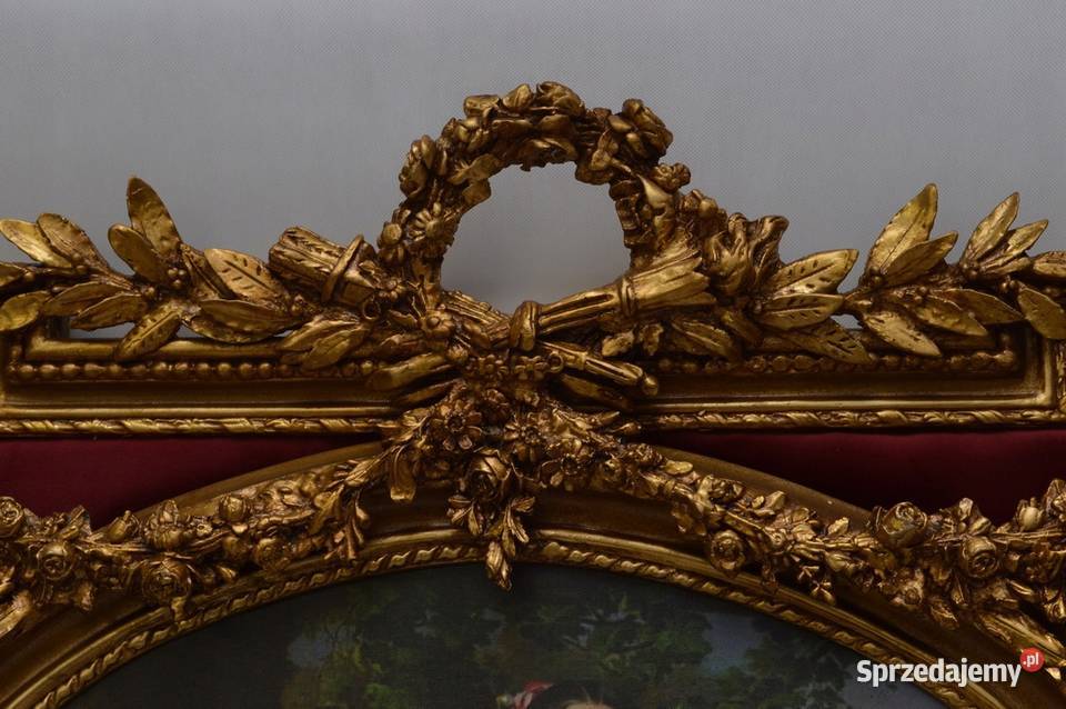 FRANCUSKA ARYSTOKRACJA OBRAZ HERBOWA ZŁOTA RAMA Malarstwo Kraków sprzedam