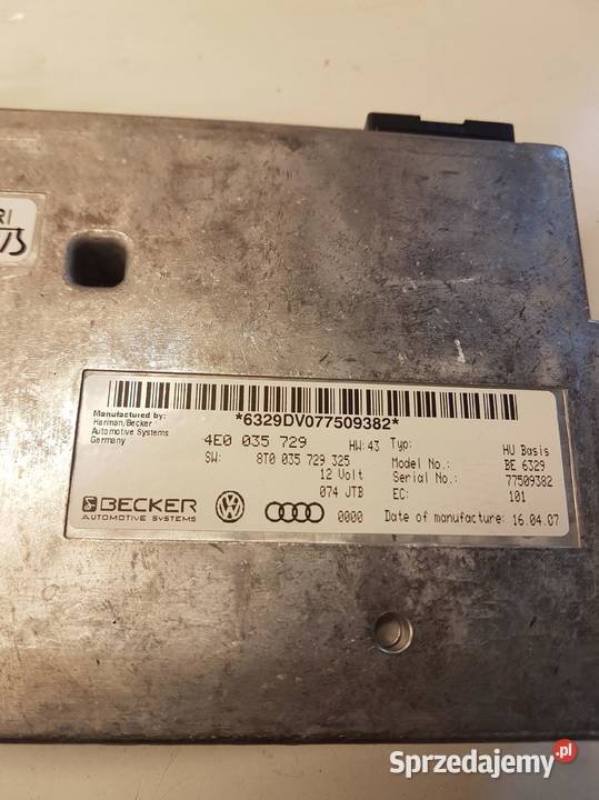 STEROWNIK MODUŁ MMI AUDI A6C6 4E0035729 osobowe Nawigacje fabryczne Przystajń
