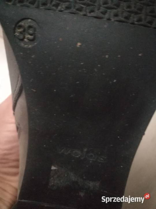 Damskie skórzane botki na słupku WOJAS Dębica