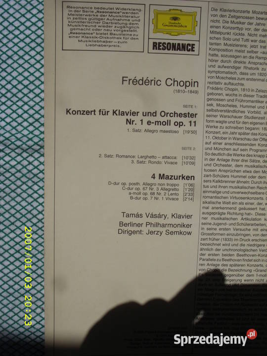 KLAS LP FREDERIC CHOPINKONZERT FUR dolnośląskie Wołów