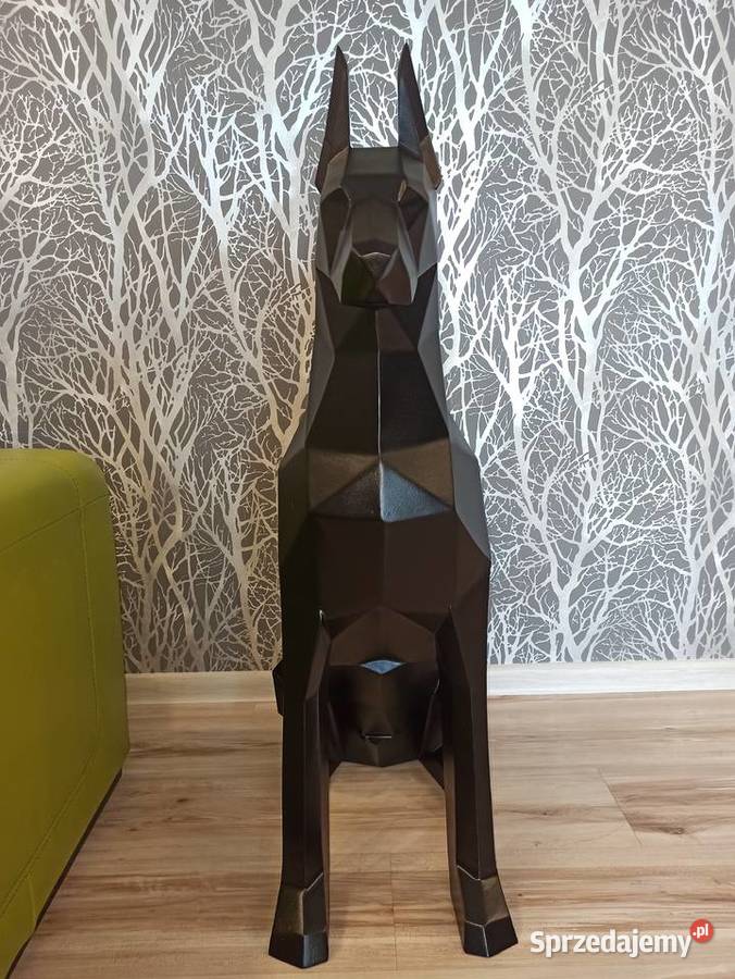 Doberman metal rzeźba stał figura pies Opole