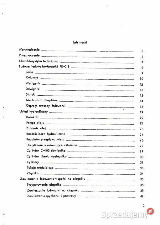 Koparko ładowarka PE 08 mtz 5 JUMZ instrukcja i Stalowa Wola sprzedam