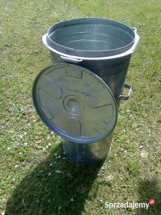 Kubeł na śmieci metalowy ocynkowany 110 litrów