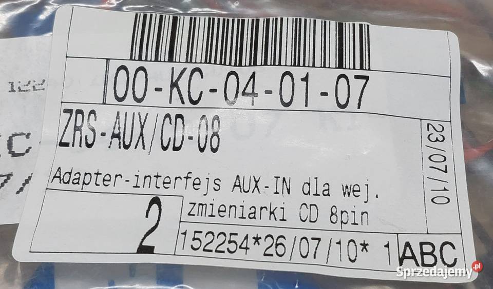 ADAPTER ZŁĄCZE AUXIN 8 PIN ZMIENIARKI RADIO Mielęcin sprzedam