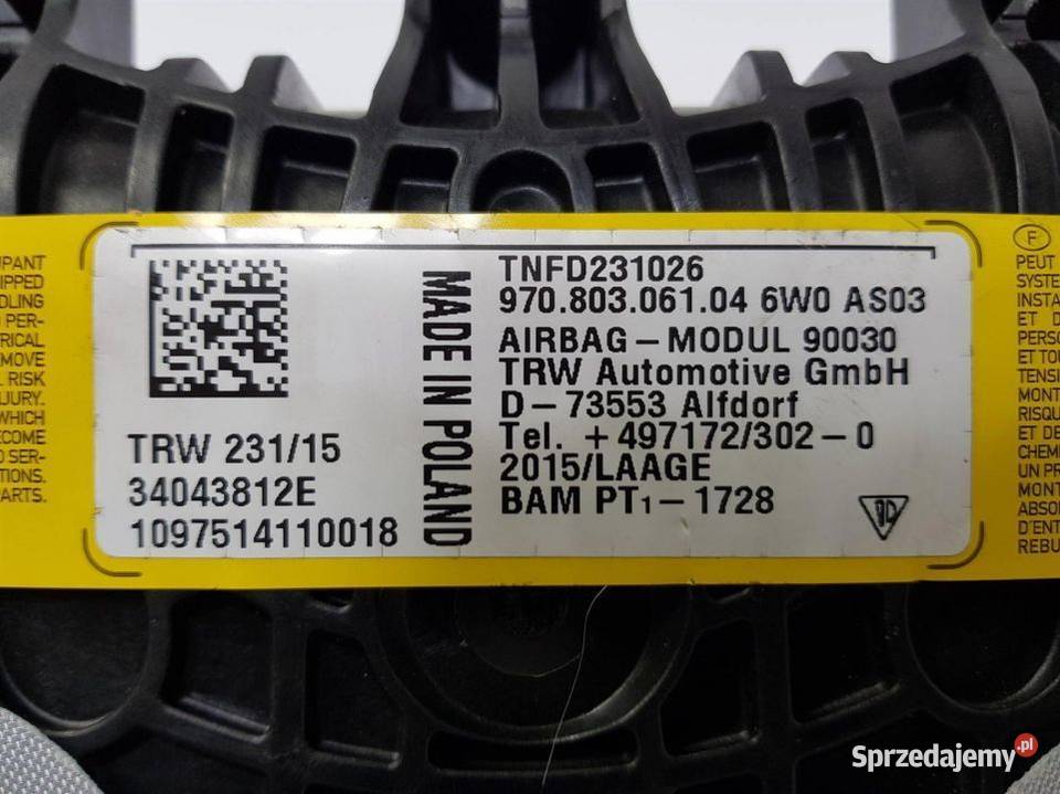 PODUSZKA AIRBAG PORSCHE PANAMERA 97080306104 Lipno