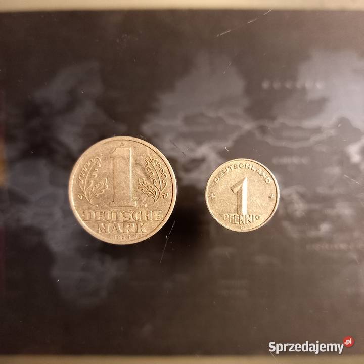 1 marka deutsche mark 1956 DDR 1pfennig 1953 DDR lubelskie Zemborzyce Podleśne