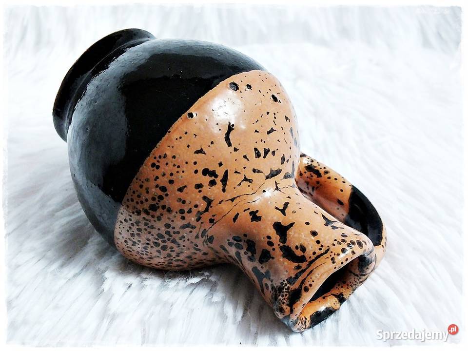 Stary Wazonik gliniany Lawa z lat 6070 Vintage Żary